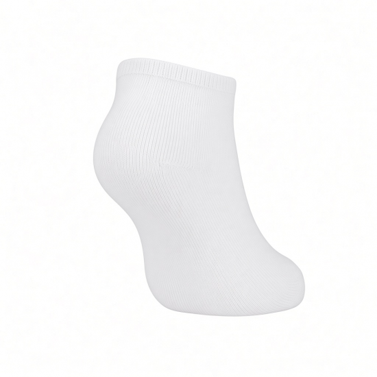 Men's solid color sports cotton boat socks in white/black