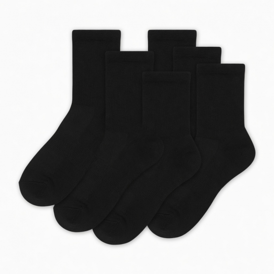 Compression Ankle Socks for Running Athletic, 6 Pairs, Black, Large