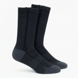 Zipper Compression Socks for Men & Women, 15-20 mmHg, Closed Toe Support