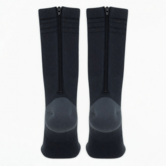 Zipper Compression Socks for Men & Women, 15-20 mmHg, Closed Toe Support