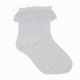 Thinp 3 Pairs White Sheer Ruffle Lace Socks Women, Cute Mesh Frilly Socks