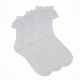 Thinp 3 Pairs White Sheer Ruffle Lace Socks Women, Cute Mesh Frilly Socks