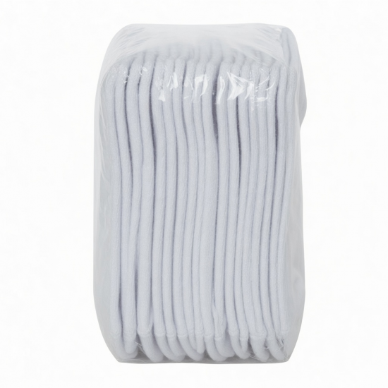 White Low Cut Ankle Socks Solid Pattern, One Size - 10 Pairs Pack