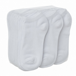 White Low Cut Ankle Socks Solid Pattern, One Size - 10 Pairs Pack
